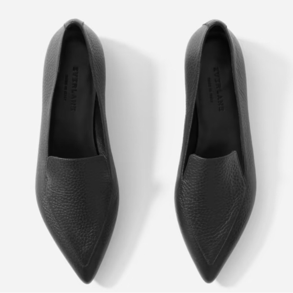 EVERLANE The Boss Flat, black leather, size 9.5